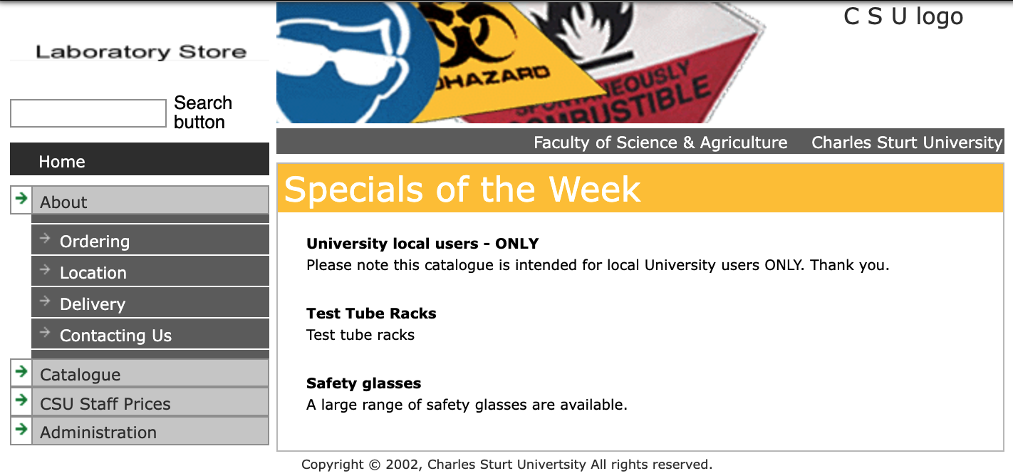 Image of the old Labstore site