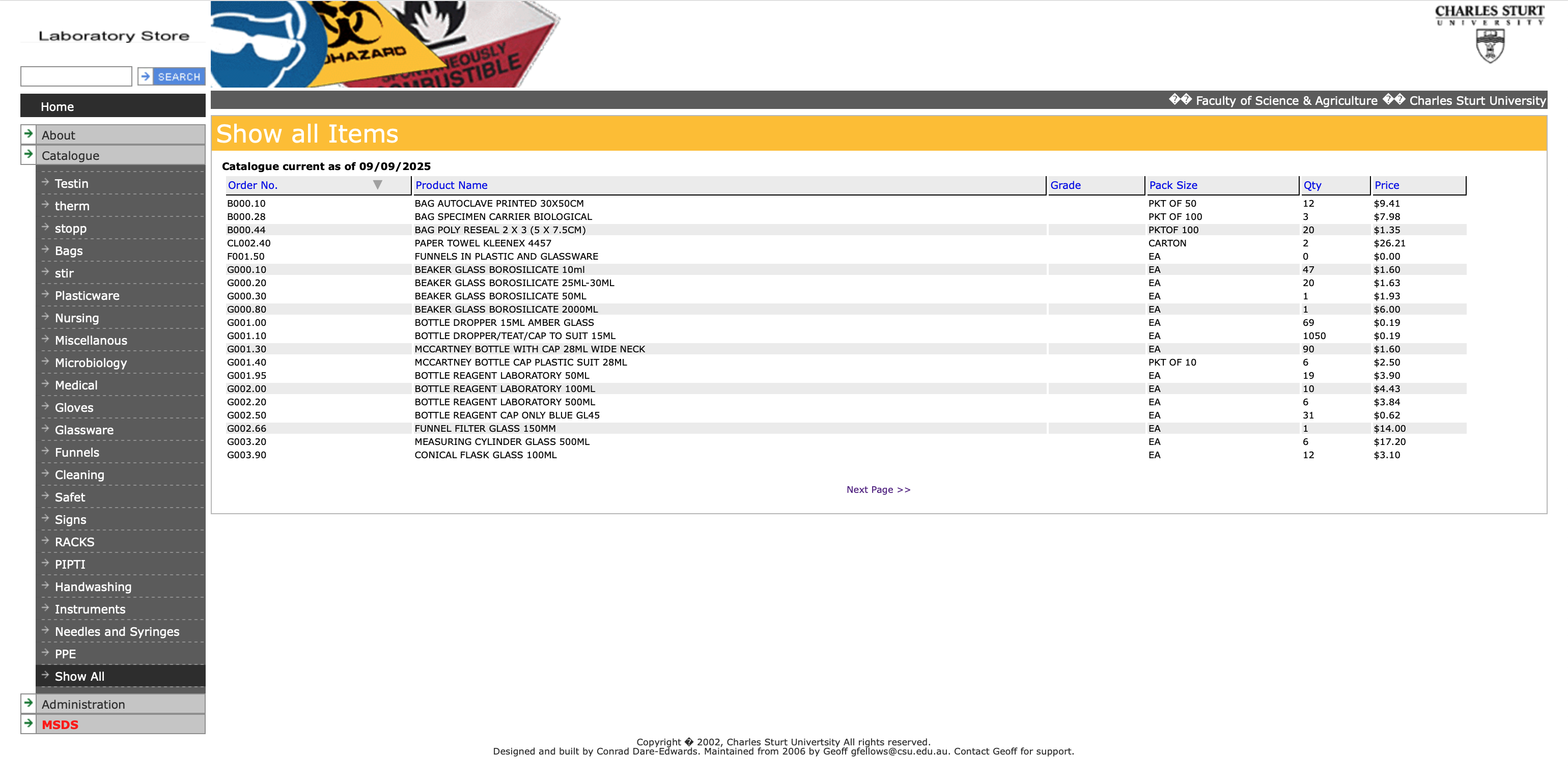 Image of the old Labstore site